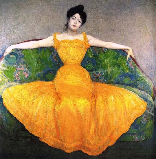 Max Kurzweil Mujer con un vestido amarillo Spain oil painting art